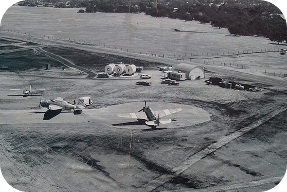 An image from the 1960's depicting planes at a CDF air field