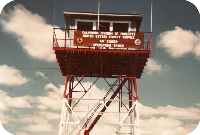 An image from the 1970's depicting a watch tower