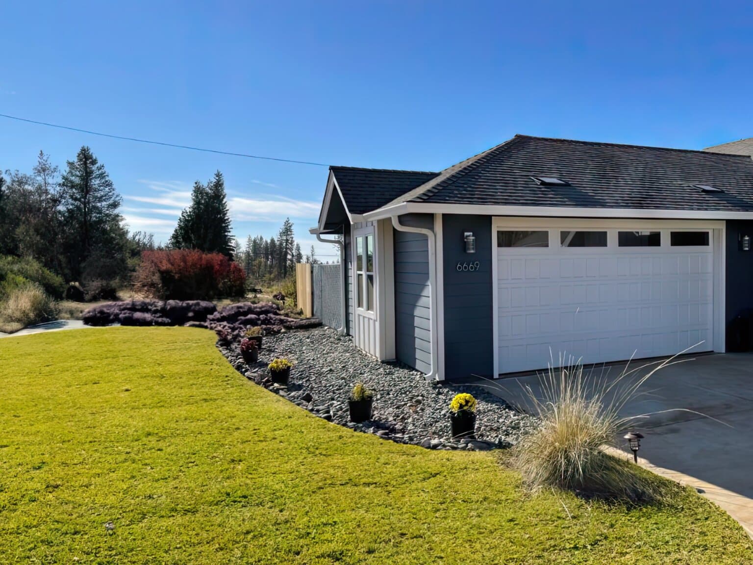 Home with front yard